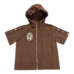 Saint Vanity Hooded Breakaway Zip Up Hoodie Brown