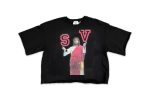 Saint Vanity Jesus Cropped Sweater Shirt Black