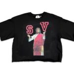 Saint Vanity Jesus Cropped Sweater Shirt Black
