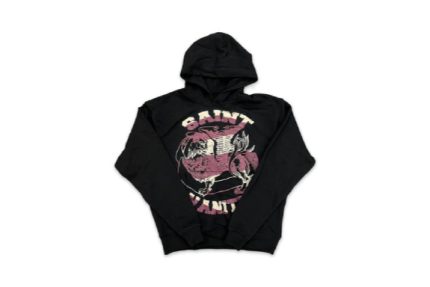 Saint Vanity Logo Hoodie Black Burgundy