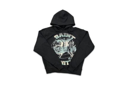 Saint Vanity Logo Hoodie Black Teal