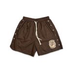 Saint Vanity Logo Nylon Shorts Brown