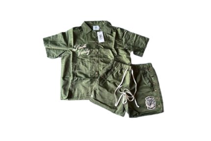 Saint Vanity Zip Up Short Set Green