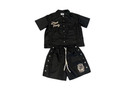 Saint Vanity Zip Up Short Set in Black