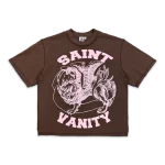 Saint Vanity Griffin Logo Tee “Brown/Pink”