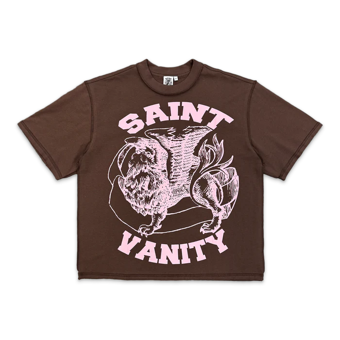 bp_83f23887-4d4b-4c91-bfff-46c9c5569d2f Saint Vanity Griffin Logo Tee “Brown/Pink”