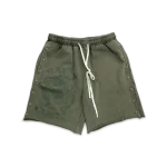 Saint Vanity Terry Studded Logo Shorts “Olive”