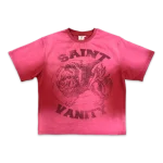 Saint Vanity Burgundy Logo Tee “Dissolve Red”