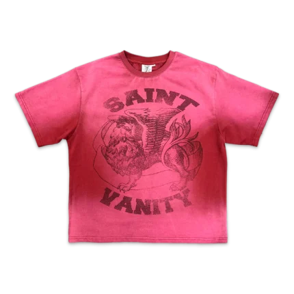 Saint Vanity Burgundy Logo Tee “Dissolve Red”