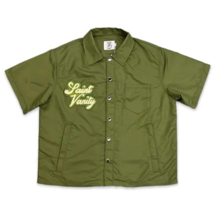 Olive Saint Vanity Nylon Button-Up Tee