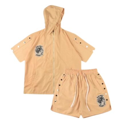 Saint Vanity Nylon Short Set Beige