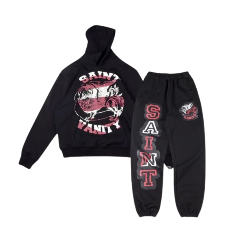 Saint-Vanity-Printed-Hoodie-Tracksuit-Black Saint Vanity Printed Hoodie Tracksuit Black