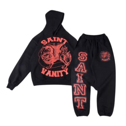Saint Vanity Signature Jogger Set Black Red